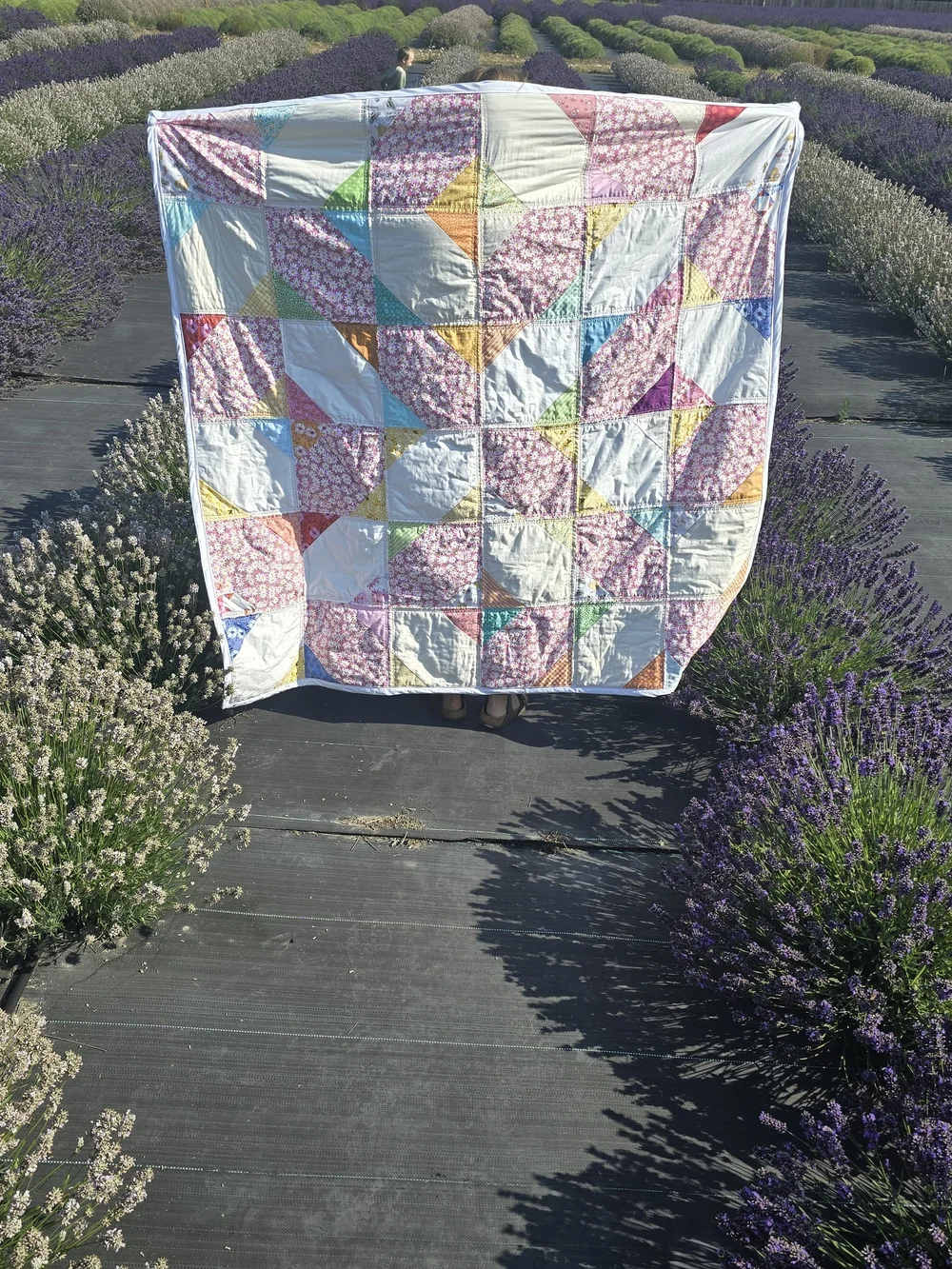 SUBTLE XOXO Handmade Floral Patchwork Quilt - Pink Multicolor